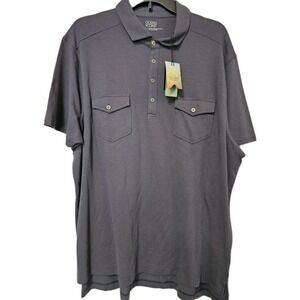 Ocean + Coast Polo Shirt Mens XL Graphite Short Sleeves Pockets NWT